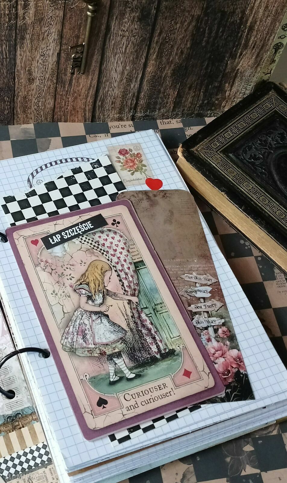 Pamiętnik A5 Alicja w Krainie Czarów - ręcznie wykonany notes