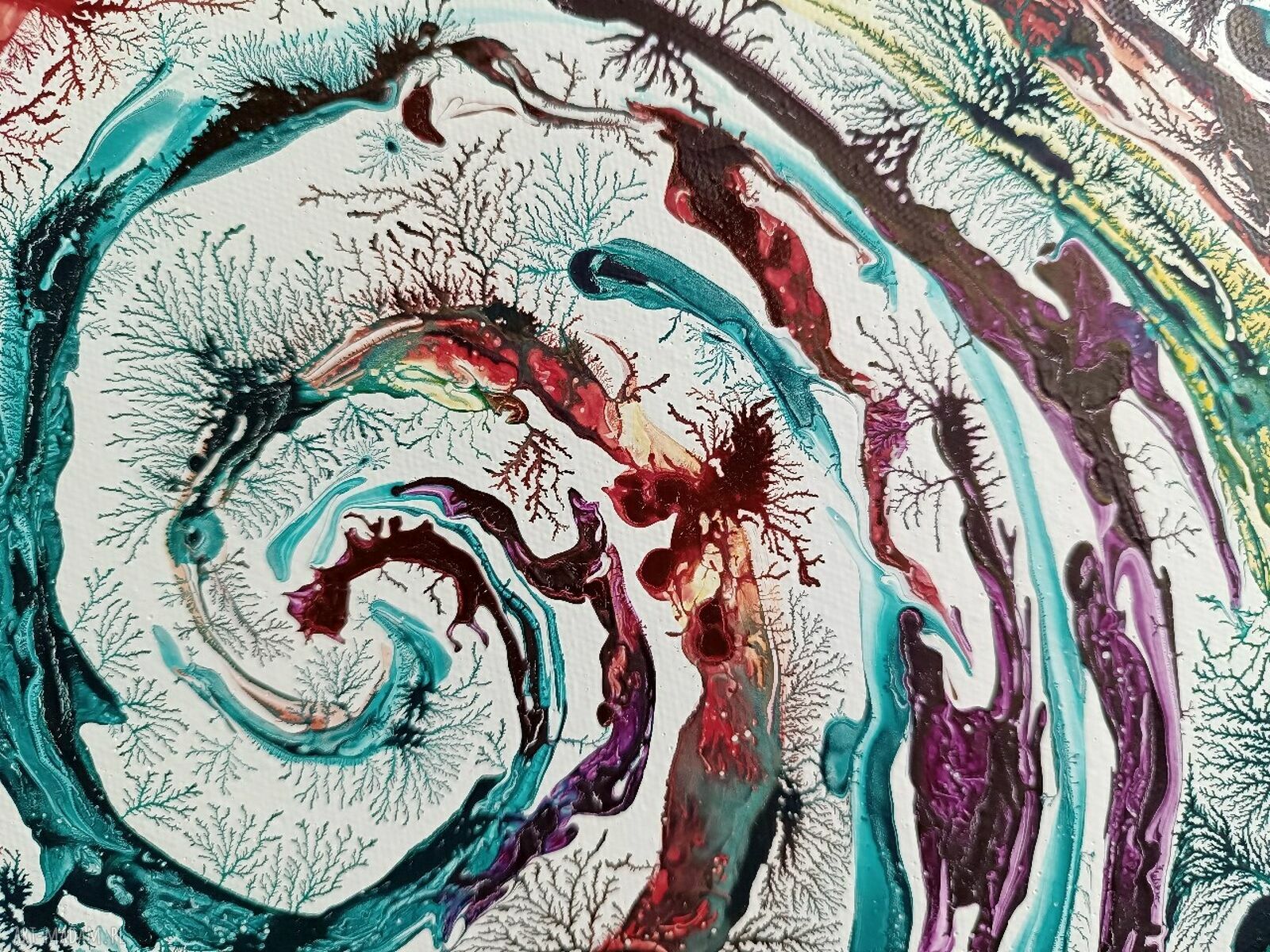 Alive! 60x60 3D - ręcznie malowana abstrakcja do salonu