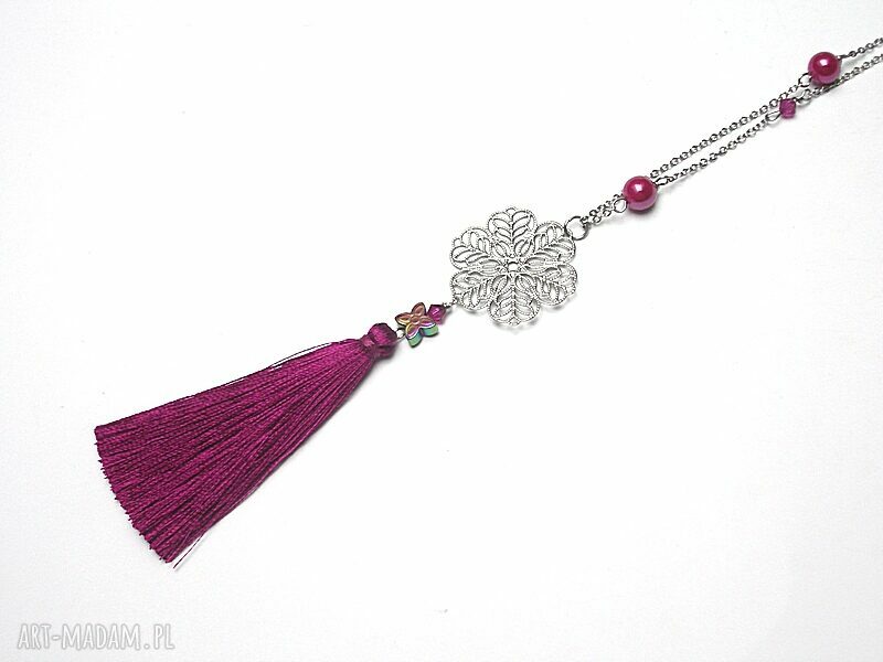 Alloys Collection BOHO naszyjnik z perłami Majorka, jadeitem i Swarovski (stal szlachetna)