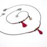 choker naszyjniki czerwone alloys collection - boho/carmine/