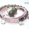 kamienie bransoletki alloys collection - grey and pink