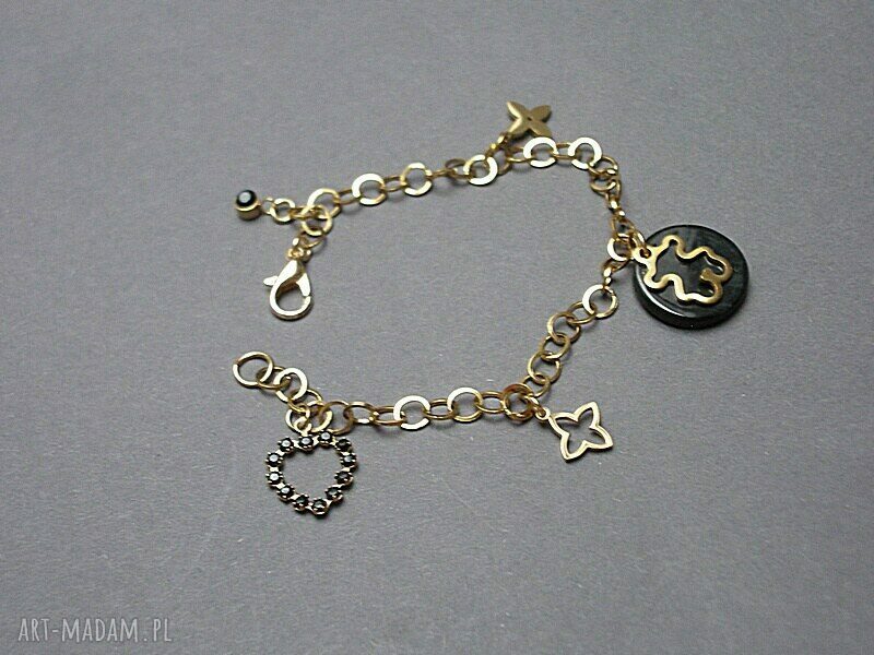 Bransoletka Gypsy Black and Gold z cyrkoniami czarno złoty blask