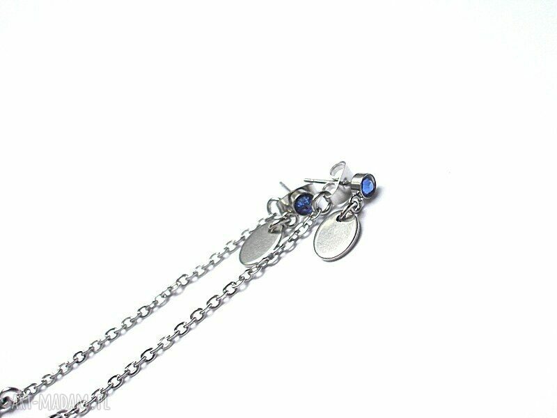 Kolczyki Alloys Collection Idianki Sapphire ze stali szlachetnej i Swarovski