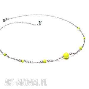 alloys collection - neon yellow pearls -naszyjnik ki ka