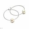 gustowne kolczyki stal alloys collection /one pearl/ white