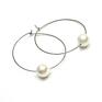 handmade kolczyki stal alloys collection /one pearl/