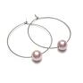 autorskie kolczyki alloys collection /one pearl/powder rose