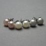 handmade kolczyki stal alloys collection /pearls / white/