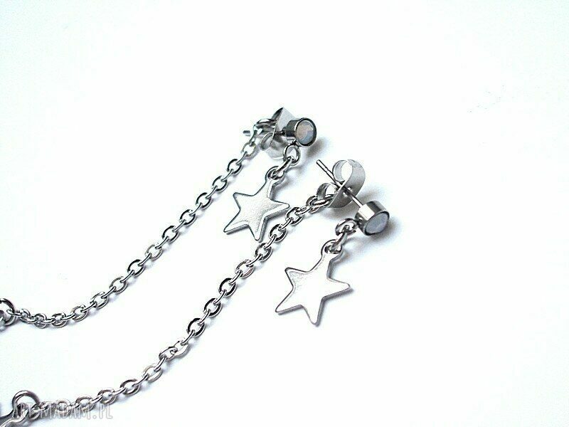 Podwójne kolczyki gwiazdki Swarovski ze stali szlachetnej Alloys Collection (7 cm) w art Madam.pl