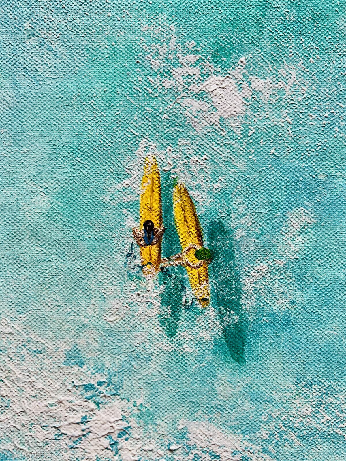 Aloha II - ręcznie malowany obraz morza z deskami SUP