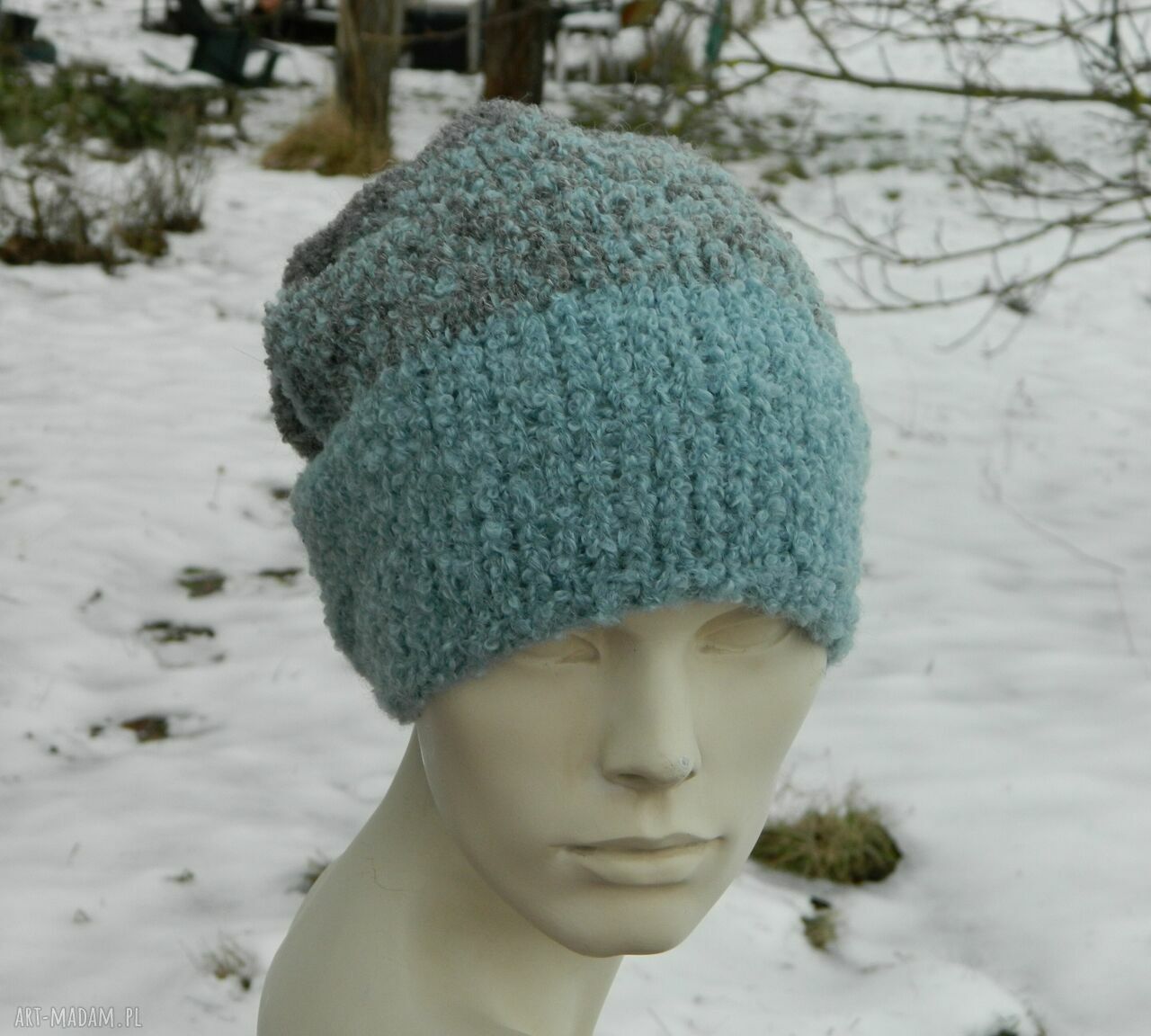Alpaca Boucle - efektowna zimowa czapka ombre z alpaki