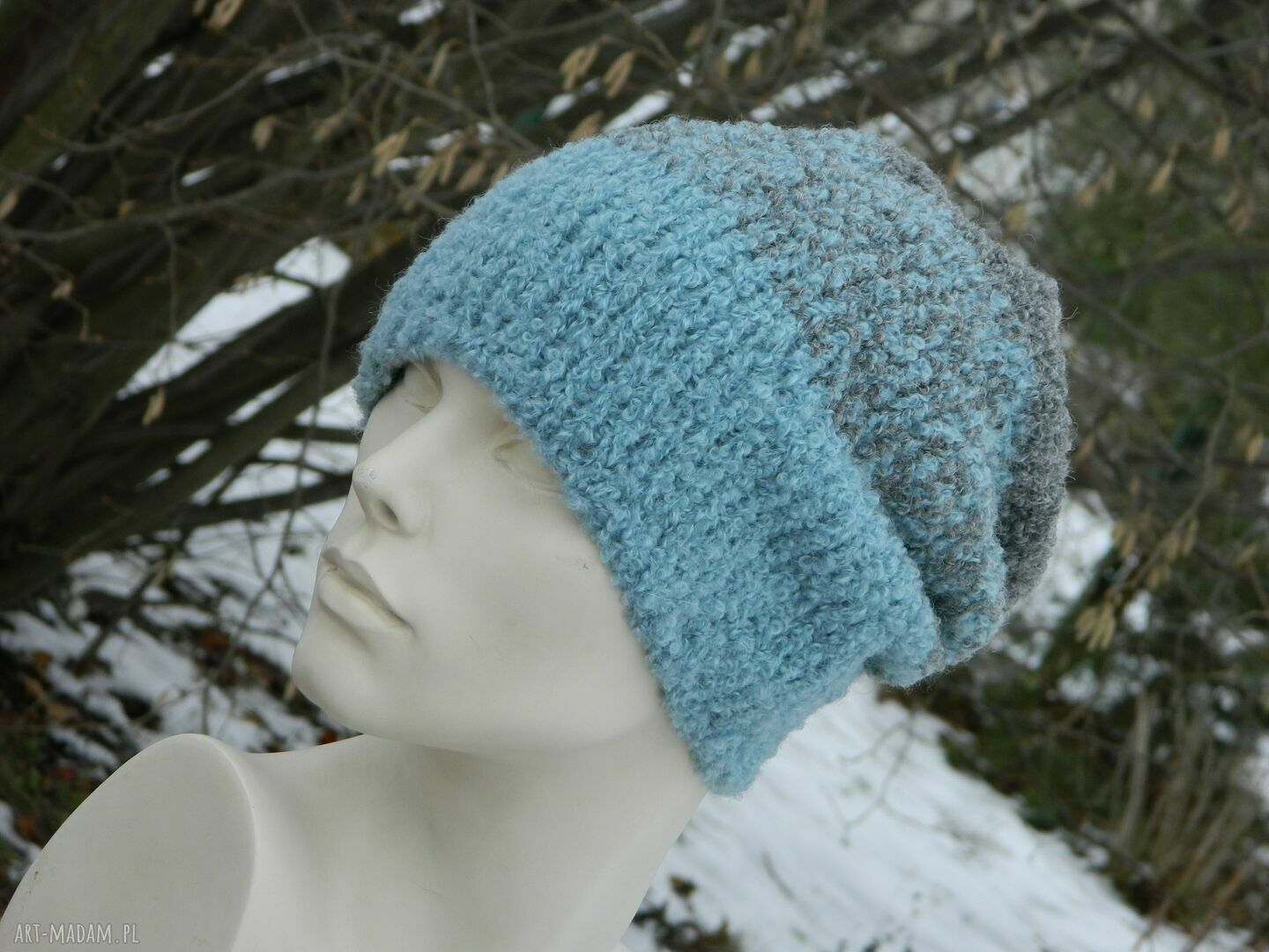Alpaca Boucle - efektowna zimowa czapka ombre z alpaki