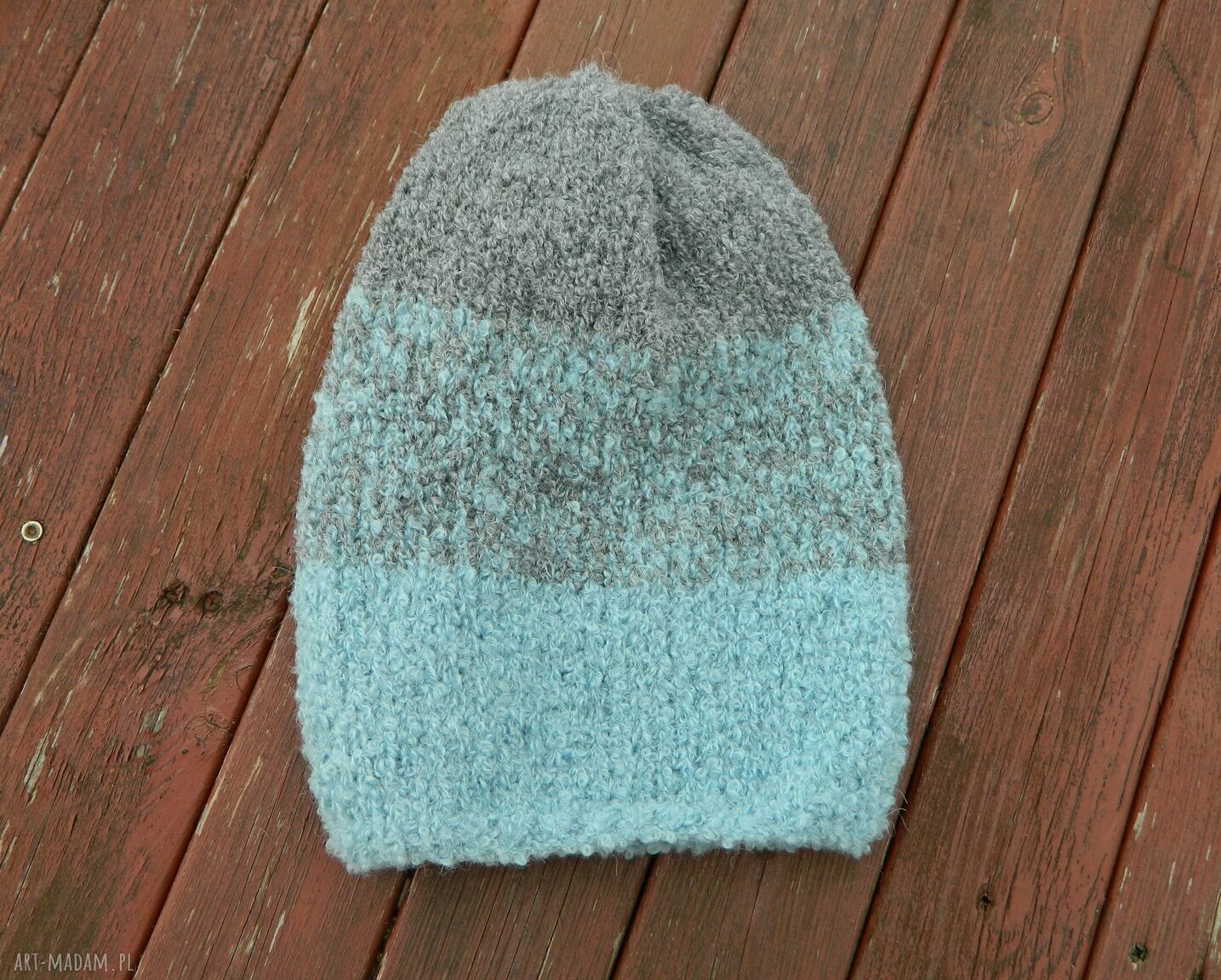 Alpaca Boucle - efektowna zimowa czapka ombre z alpaki