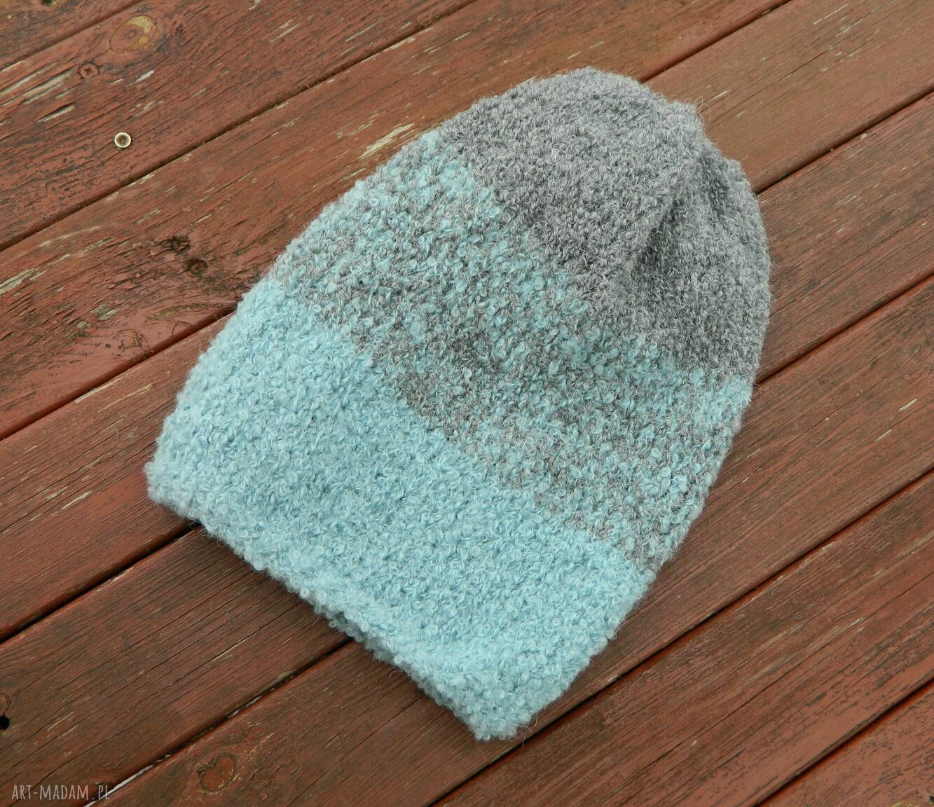 Alpaca Boucle - efektowna zimowa czapka ombre z alpaki