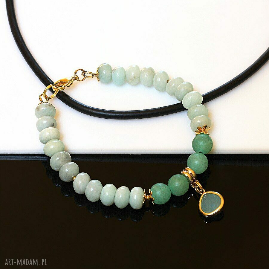 Bransoletka handmade Amazonit z hemimorfitem