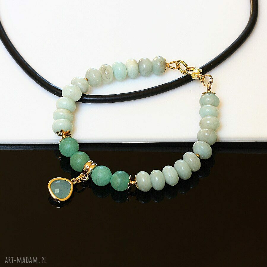 Bransoletka handmade Amazonit z hemimorfitem