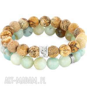 amazonite & jasper with beads