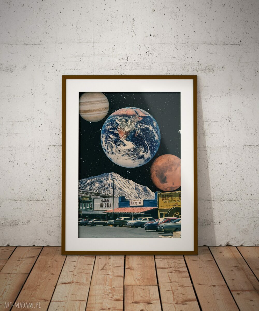 Plakat Amerykański Sen A3 (29,7x42 cm) - kolaż USA i kosmos