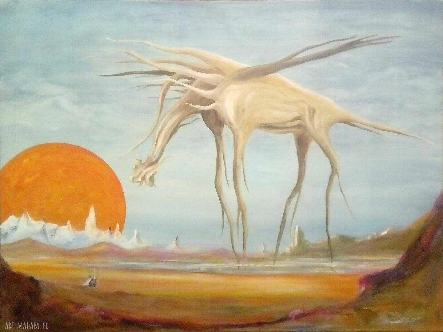 Amissa Mundo - autorski obraz olejny na płótnie 60x80 cm, surrealizm