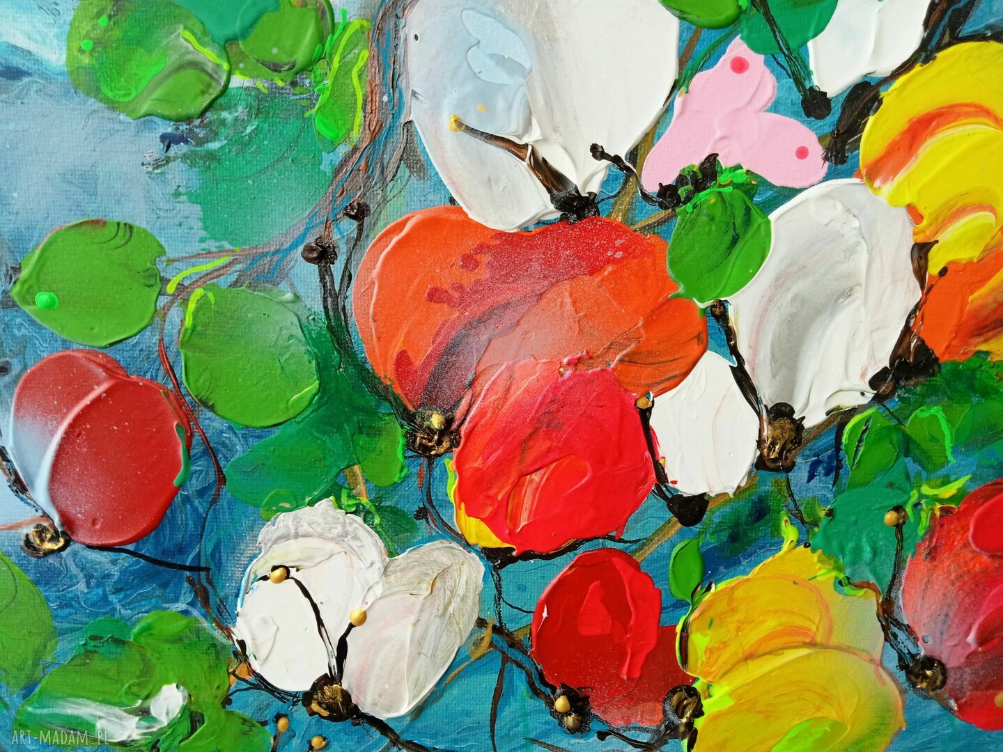 Amore farfalle - obraz motyle wiosenny pejzaż akrylowy 40x50 cm