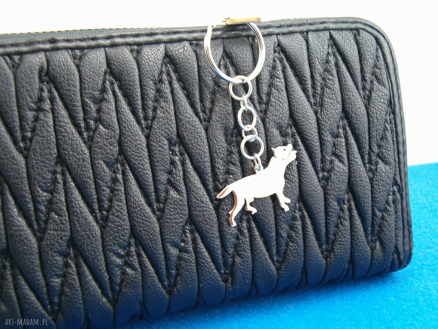 Brelok Amstaff ze srebra 925 - ręcznie wykonany