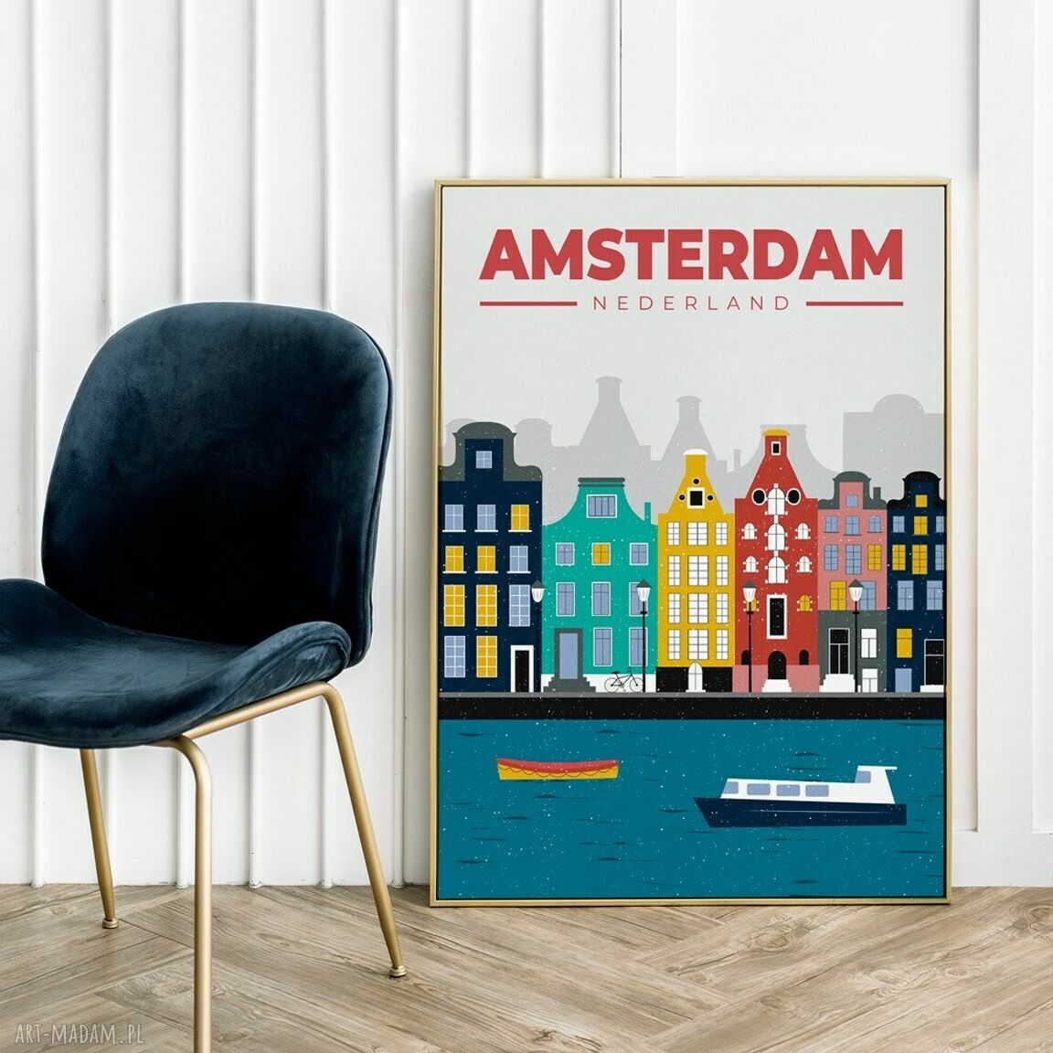 Amsterdam - plakat 30x40 cm z ilustracją Hogstudio