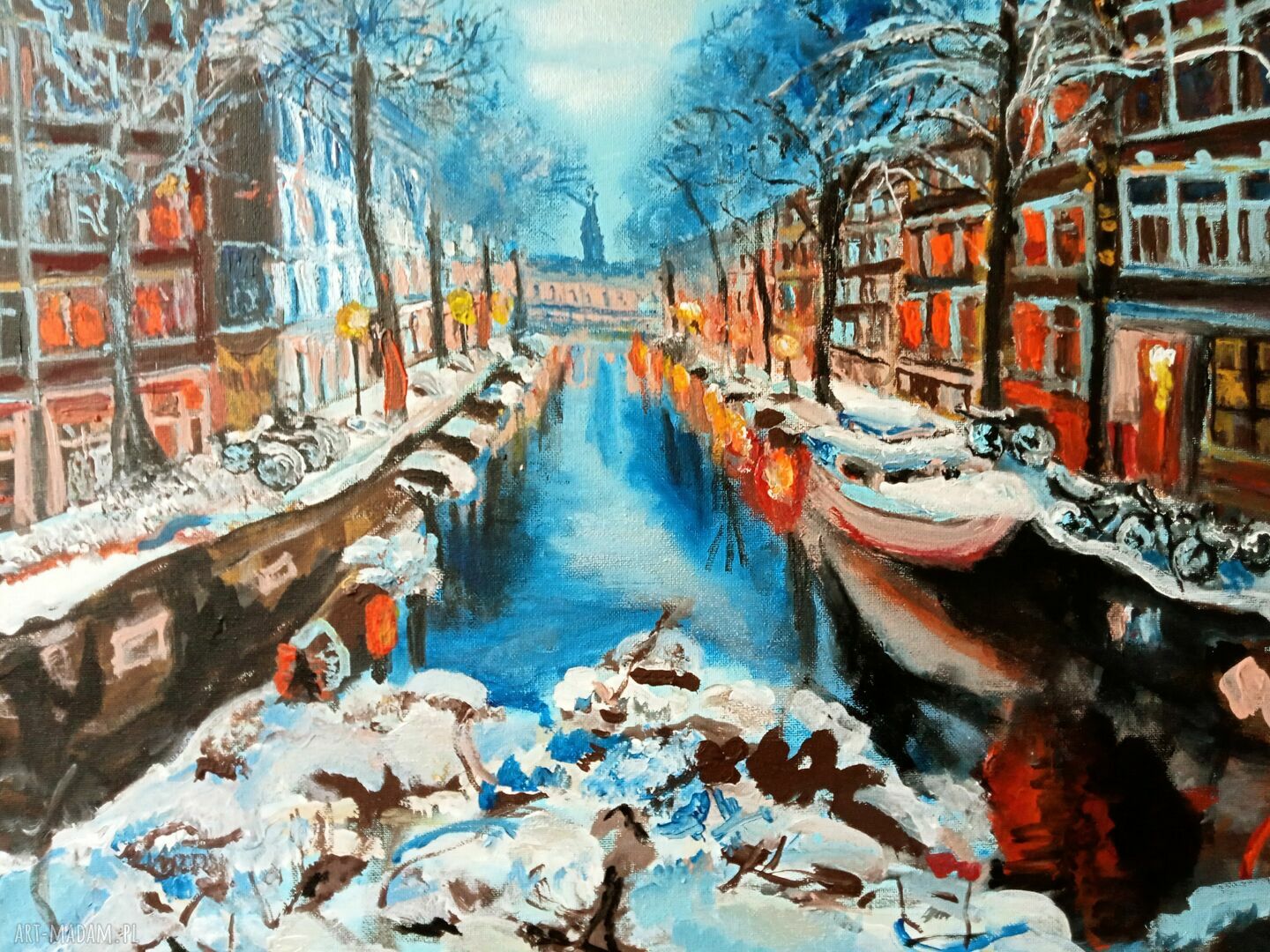 Amsterdam - obraz akrylowy ręcznie malowany