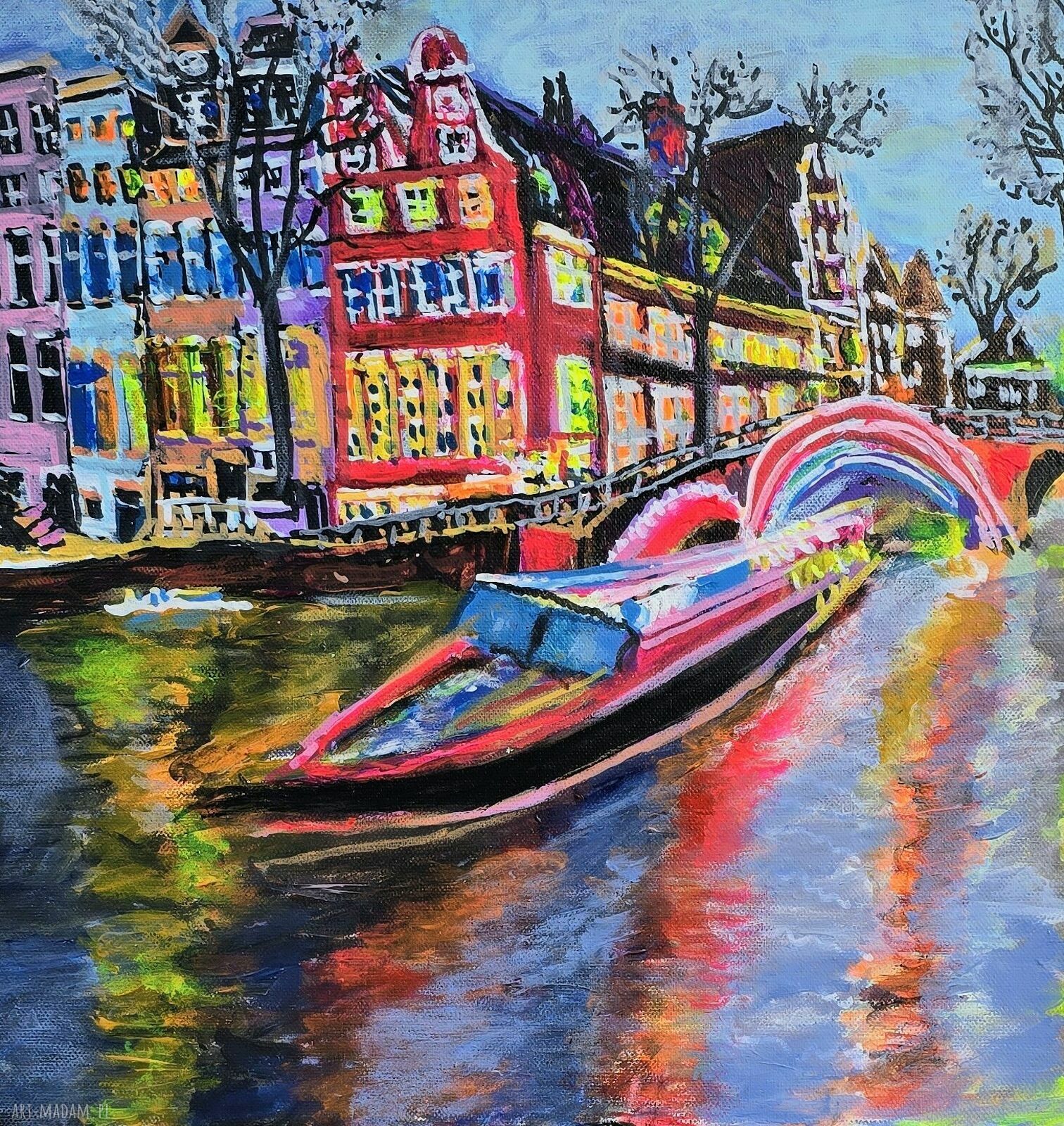 Amsterdam - obraz na płótnie 40x40x2 cm