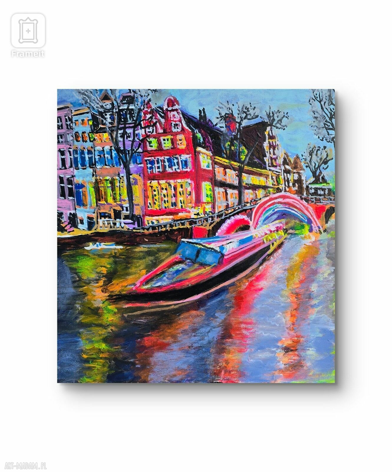 Amsterdam - obraz na płótnie 40x40x2 cm