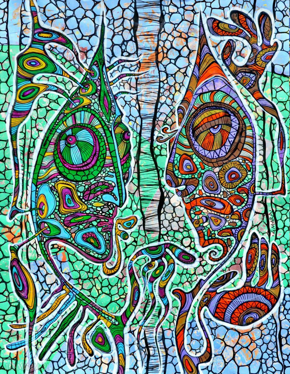 Amsterdamska rozmowa - obraz giclee na płótnie Canvas 4mara