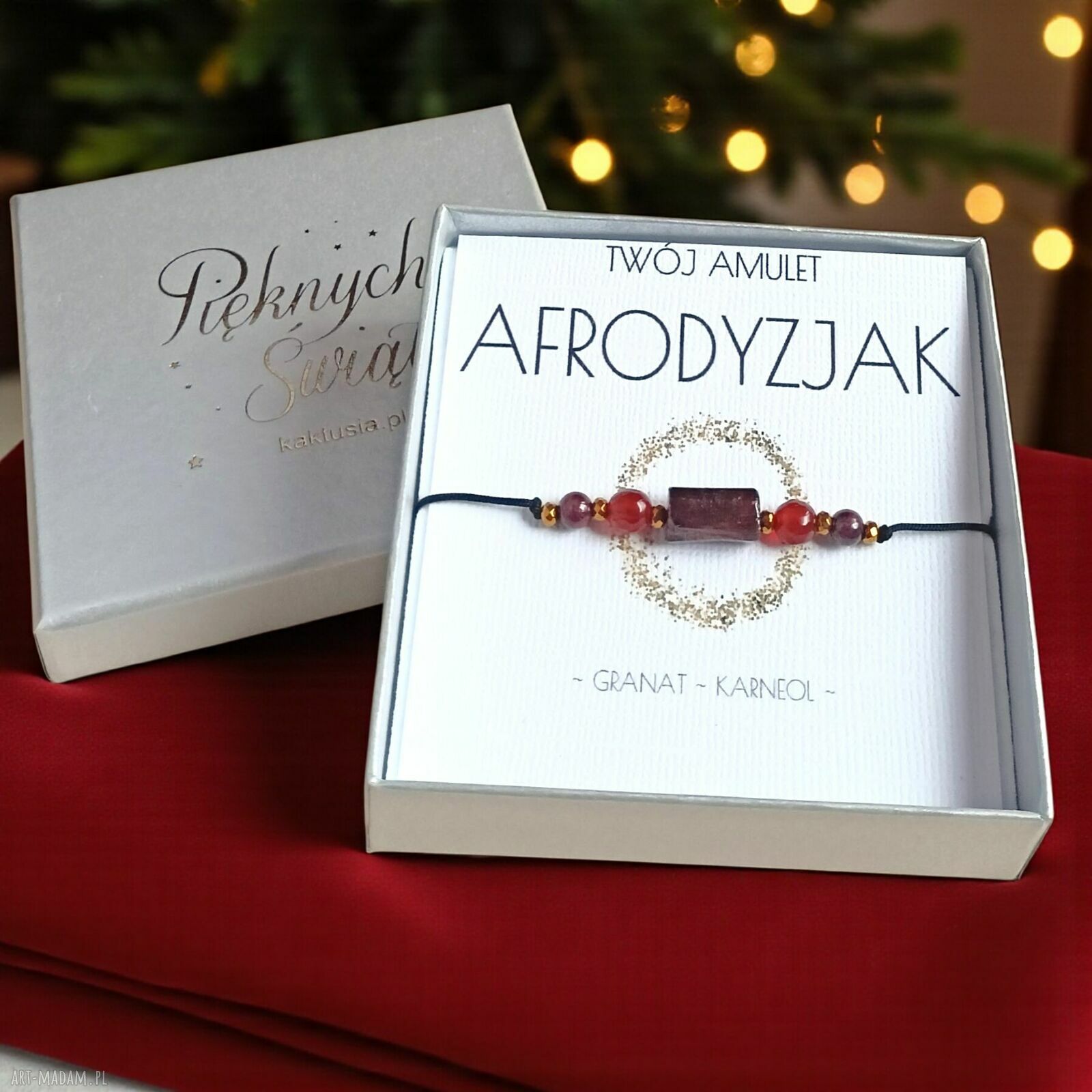Amulet Afrodyzjak - bransoletka z granatem i karneolem