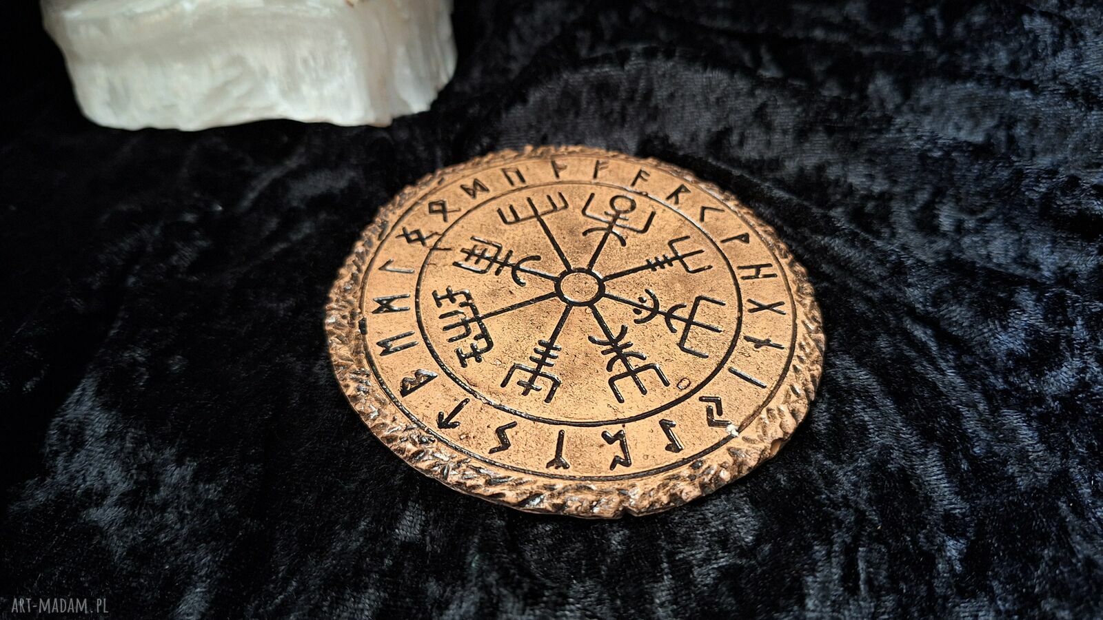 Kompas Wikinga Vegvísir ceramiczna podstawka z runami Futhark