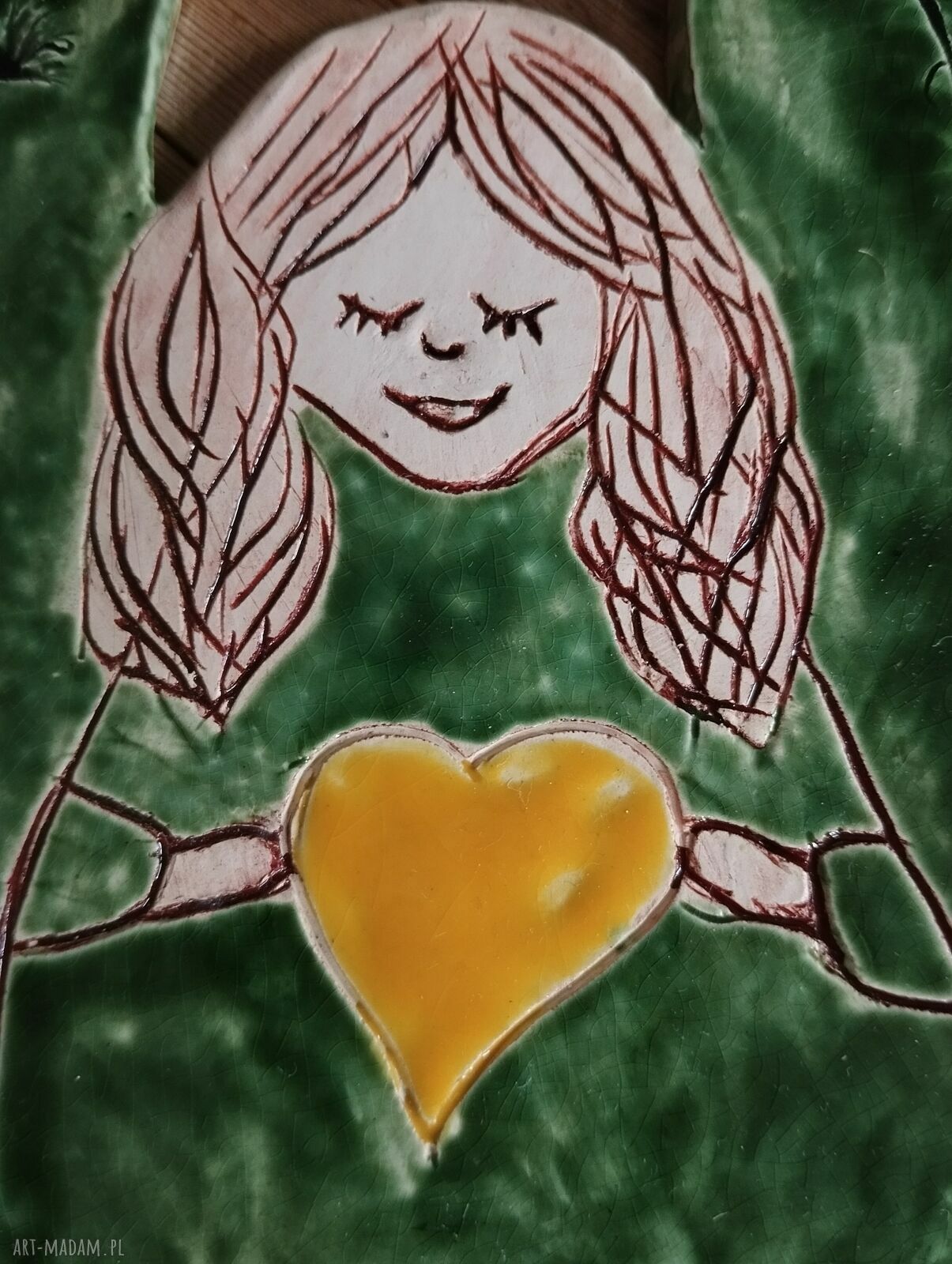 Ręcznie robiona ceramiczna anielica do zawieszenia