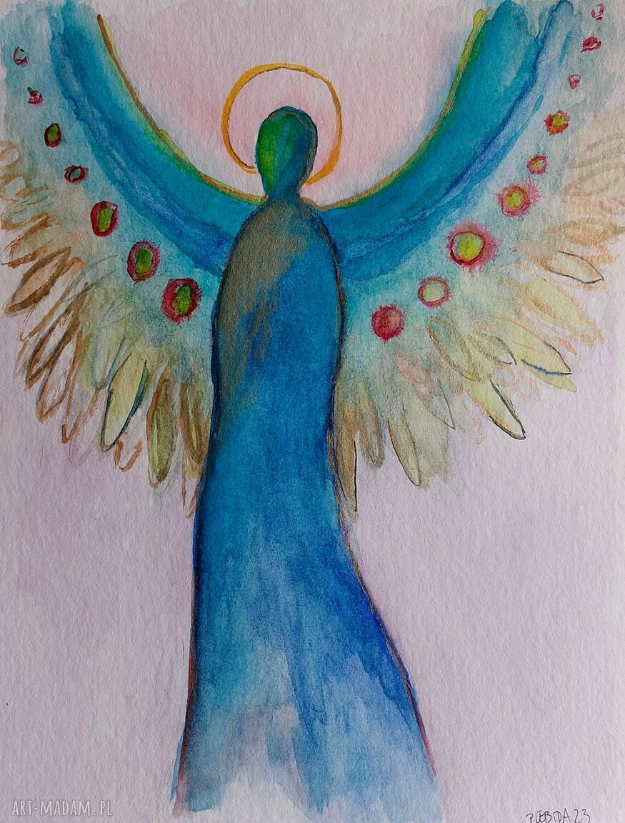 Anioł - akwarela formatu 24/32 cm (Paulina Lebida)