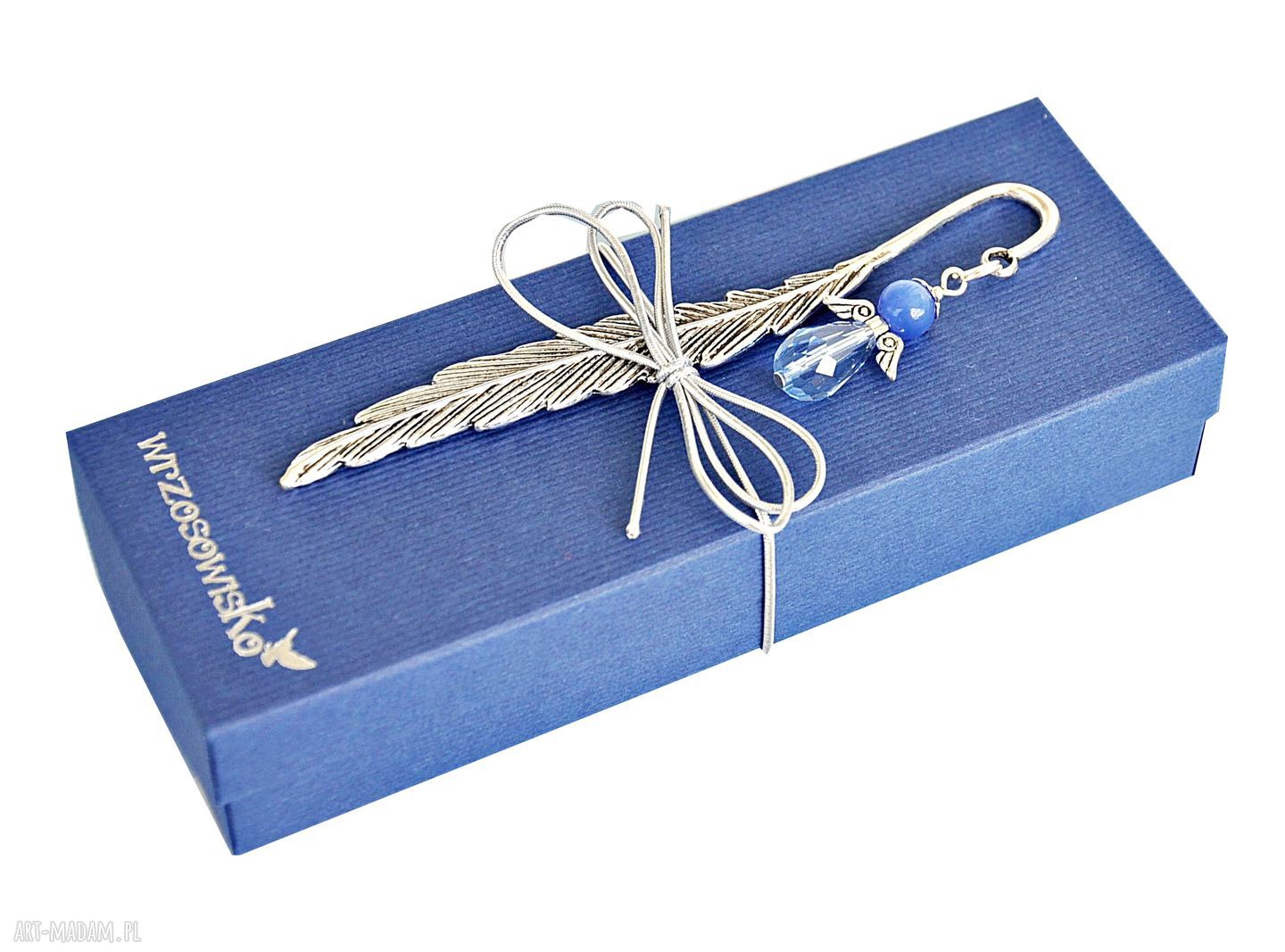 Anioł błękitny blask - zakładka do książki w pudełku (handmade)