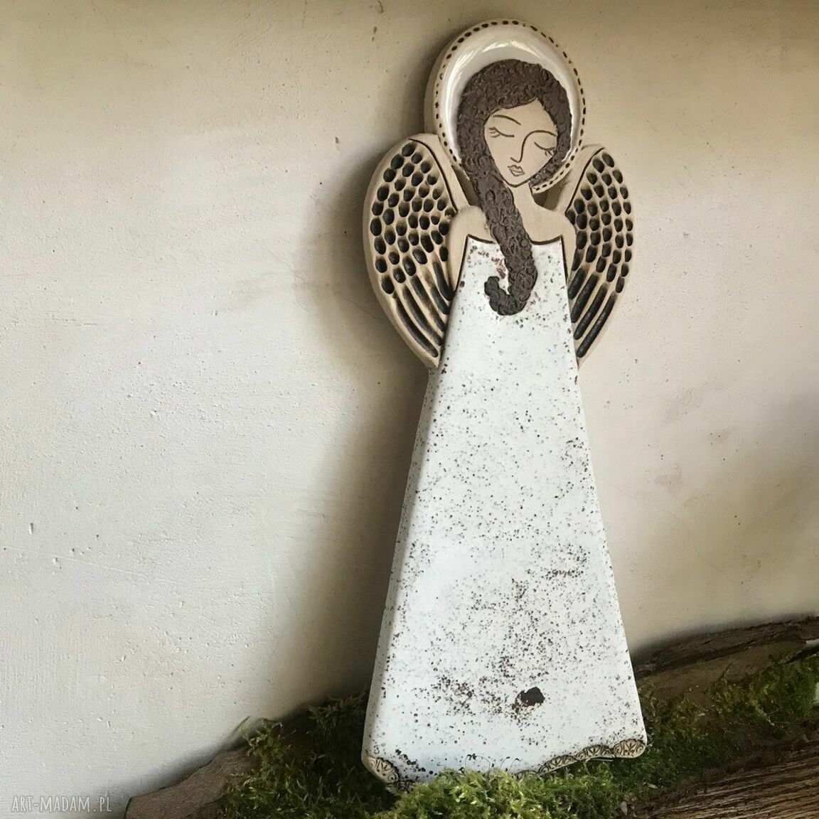 Anioł ceramiczny Pula - ręcznie lepiony prezent na bierzmowanie