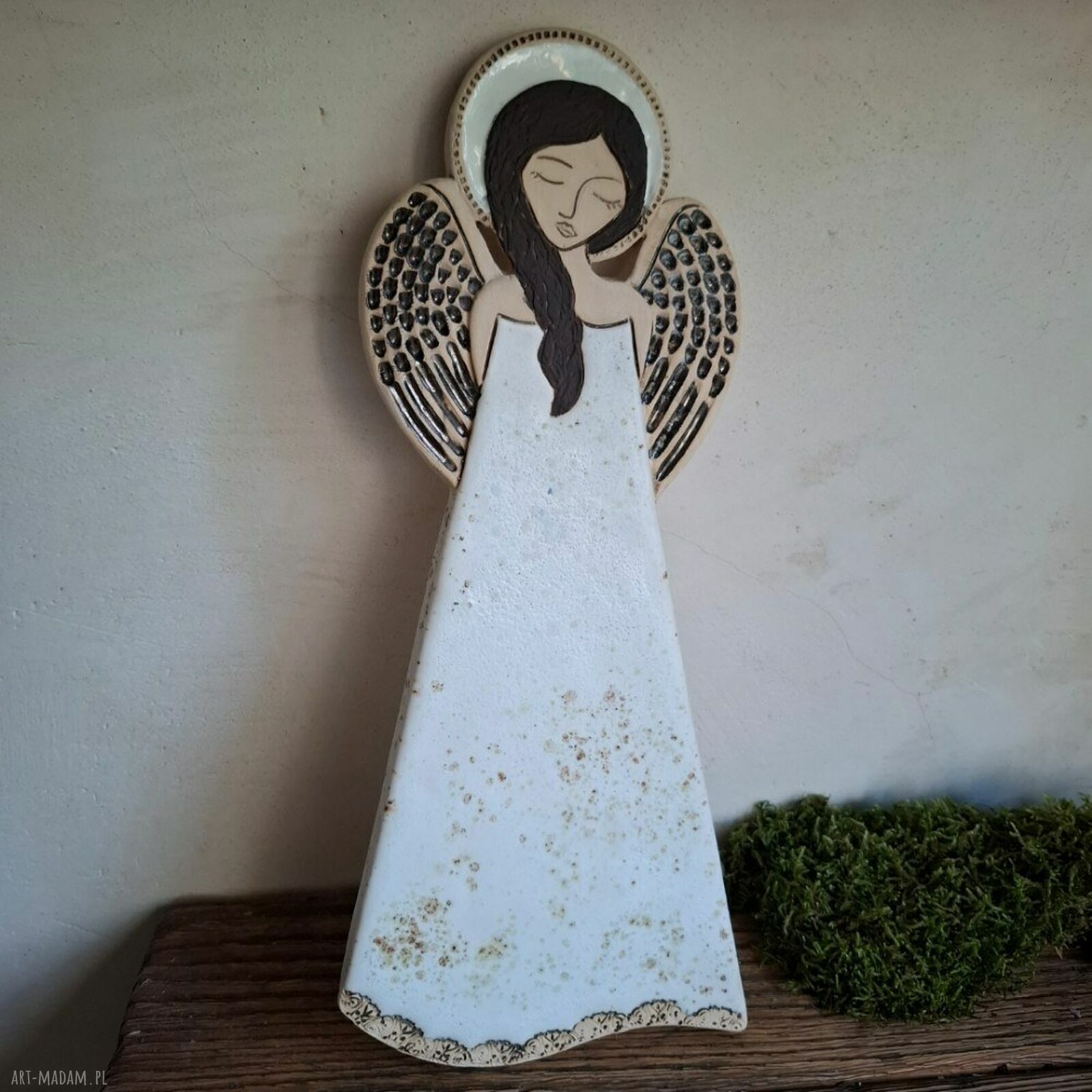 Ręcznie lepiony anioł ceramiczny Pula do zawieszenia