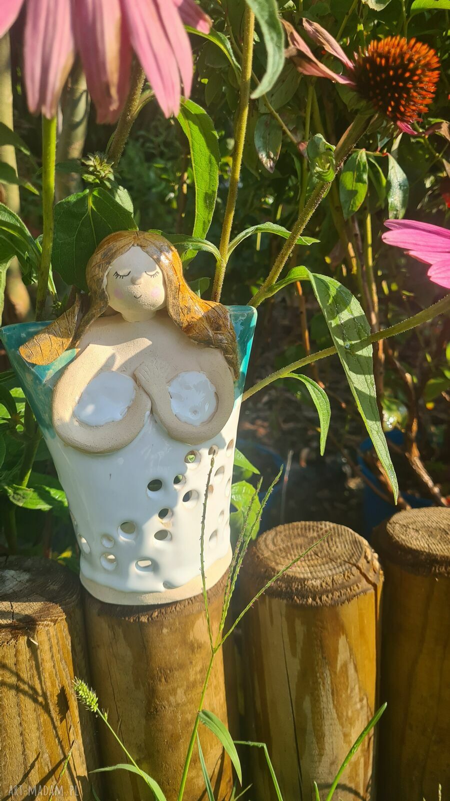 Anioł ceramiczny lampion - ciepła świąteczna atmosfera