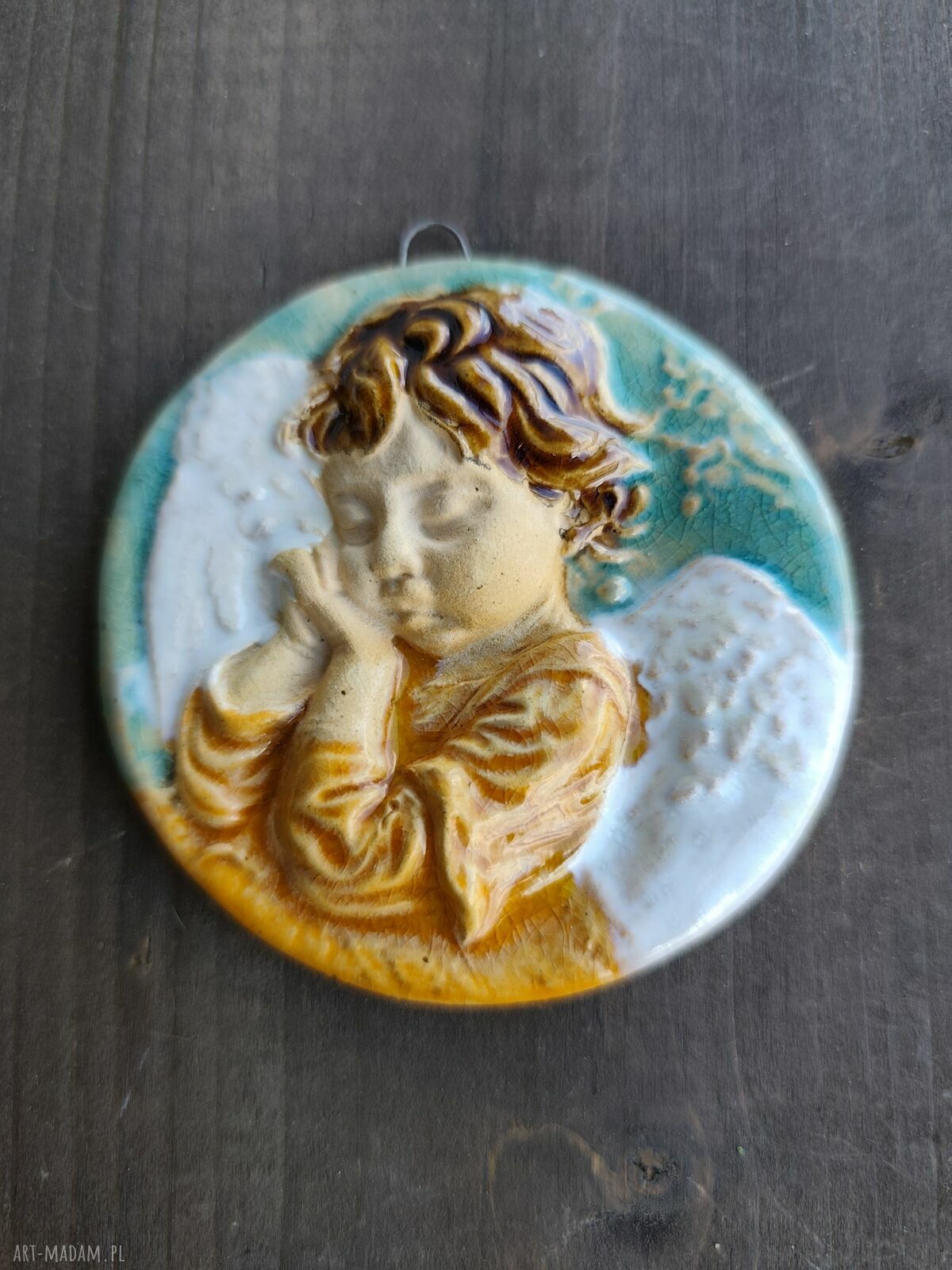 Anioł ceramiczny na komunię i chrzest