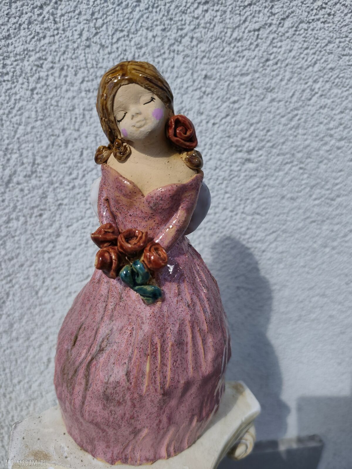 Anioł ceramiczny na komunię i chrzest - ręcznie wykonany