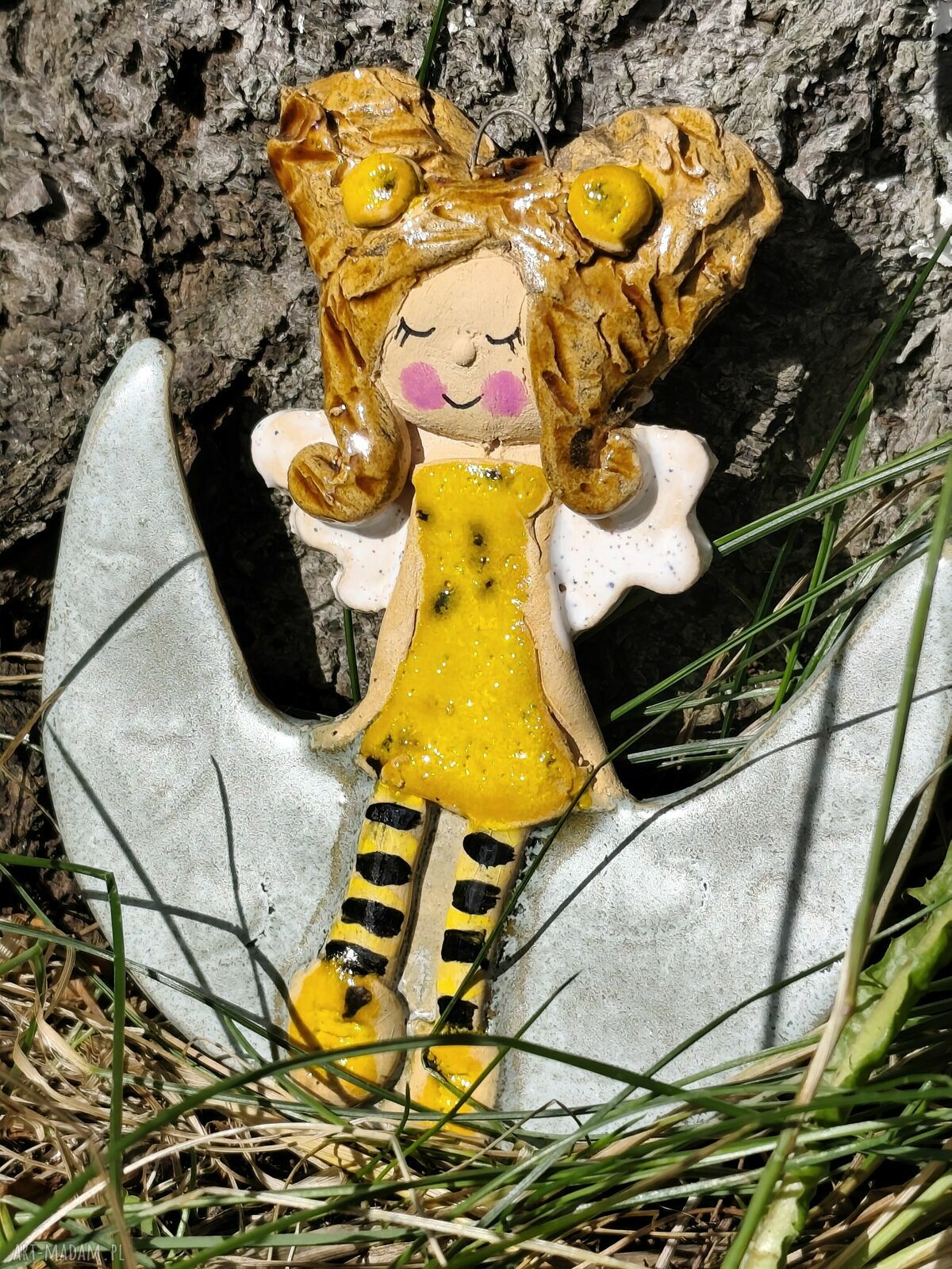 Anioł ceramiczny - ręcznie lepiona pamiątka na ważne chwile