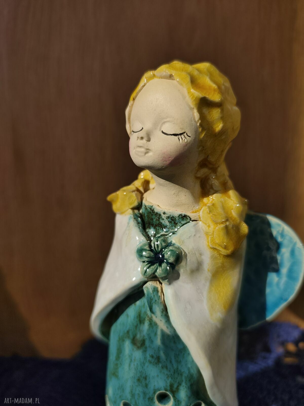 Anioł ceramiczny - lampion na chrzest i komunię