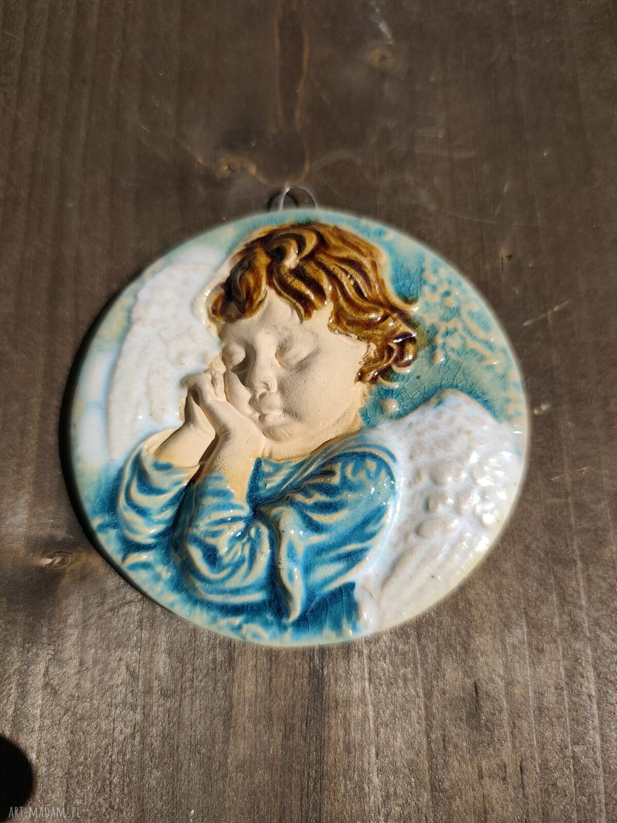Anioł ceramiczny na komunię i chrzest
