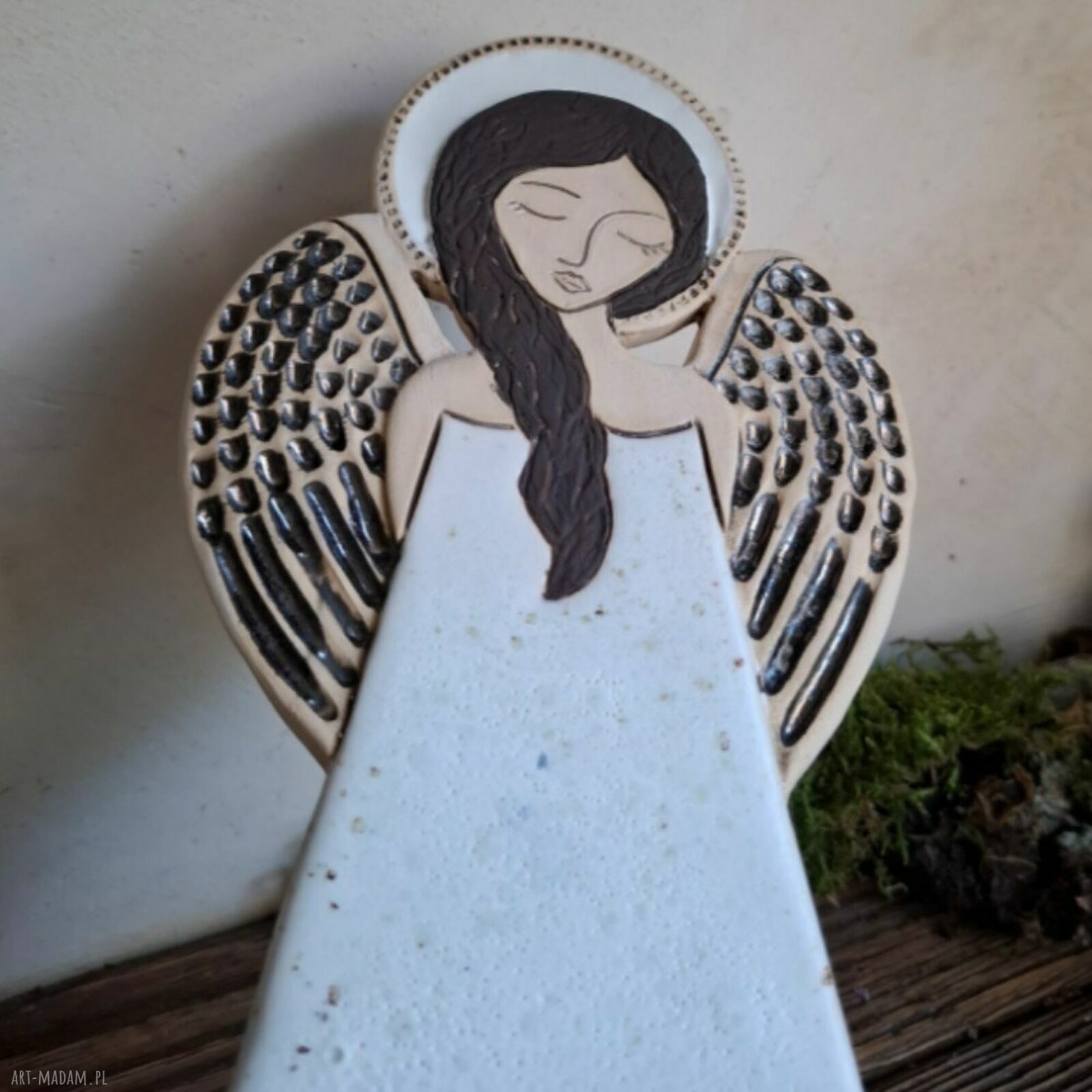 Ręcznie lepiony anioł ceramiczny Pula do zawieszenia
