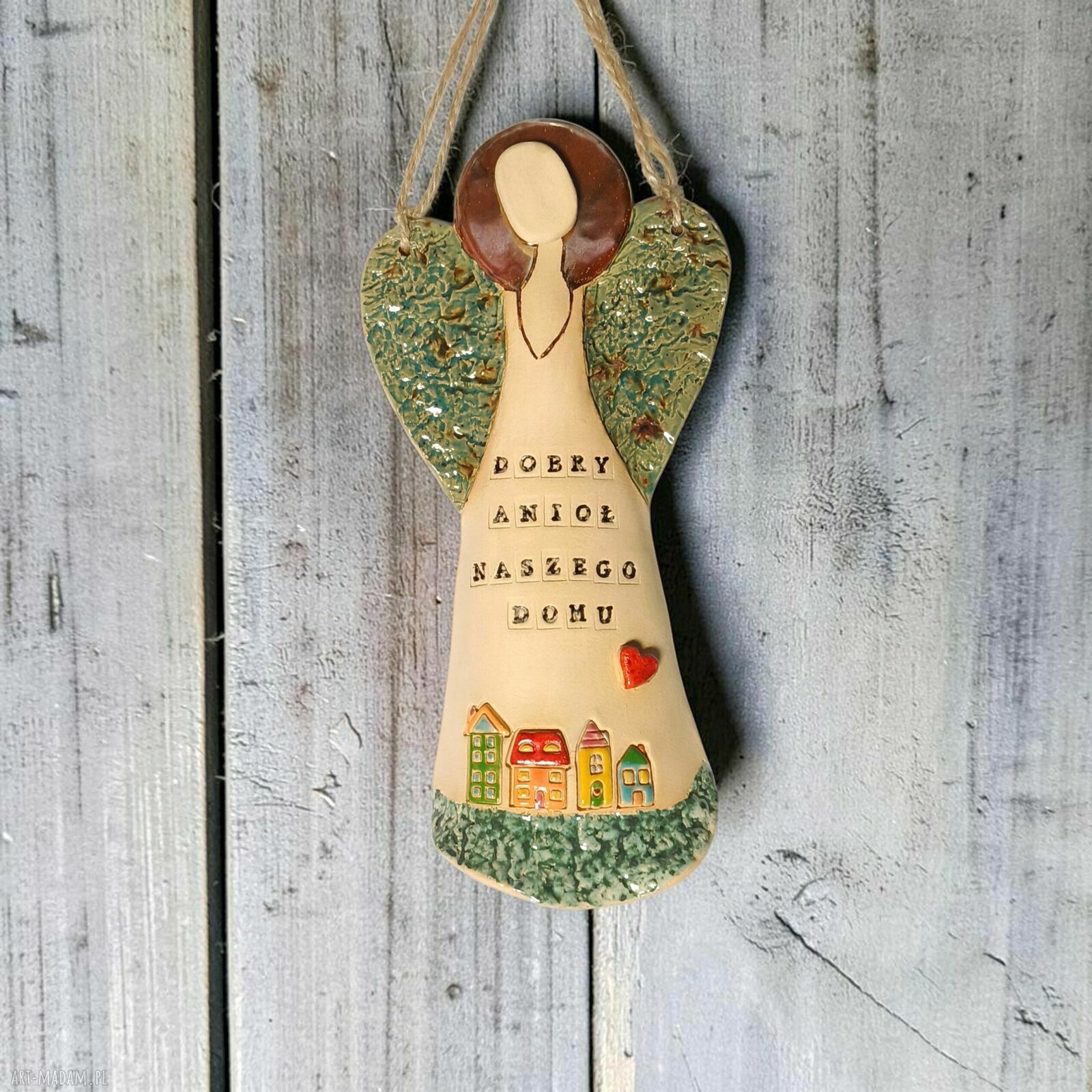 Duży anioł ceramiczny Dobry Anioł Domu