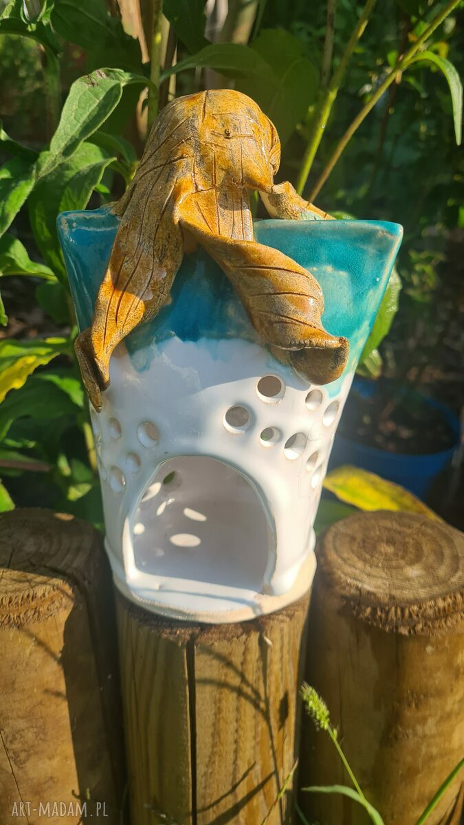 Anioł ceramiczny lampion - ciepła świąteczna atmosfera