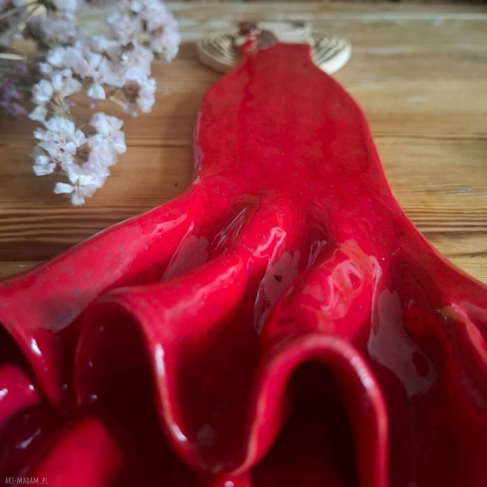 Anioł ceramiczny Flamenco - ręcznie lepiona dekoracja na ścianę i ślub