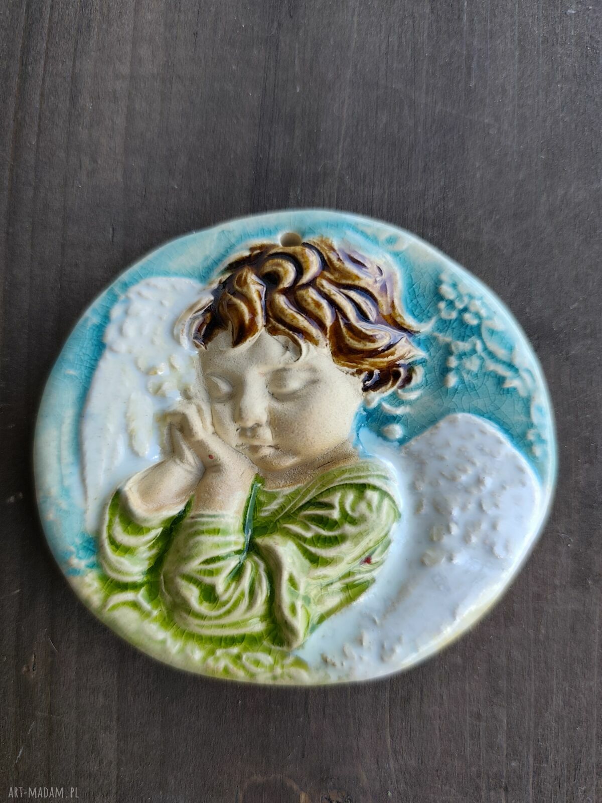 Anioł ceramiczny na komunię i chrzest