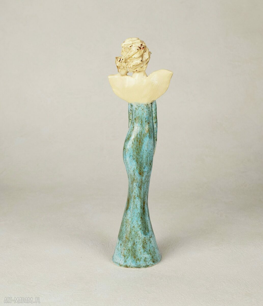 Anioł ceramiczny - ręcznie wykonana dekoracja z gliny szamotowej (ok. 25 cm)