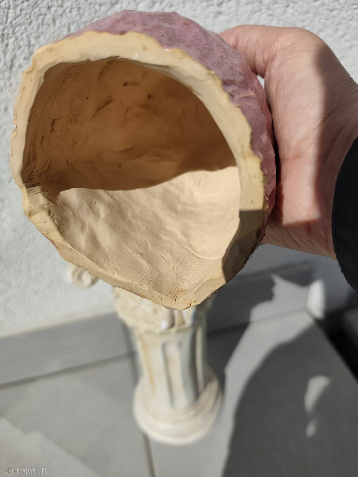 Anioł ceramiczny na komunię i chrzest - ręcznie wykonany